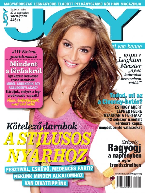 Promóció,Megjelent,JOY,2012,Augusztus,Leighton Meester,